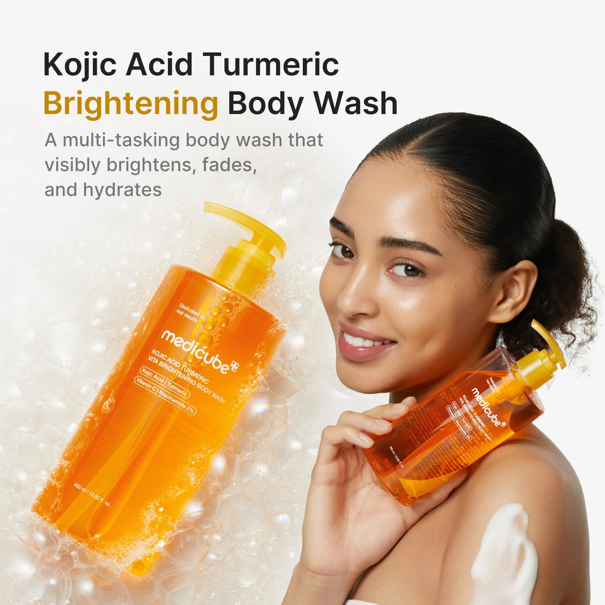 MEDICUBE - Kojic Acid Turmeric Body Wash 400ml | Jabón Corporal Iluminador