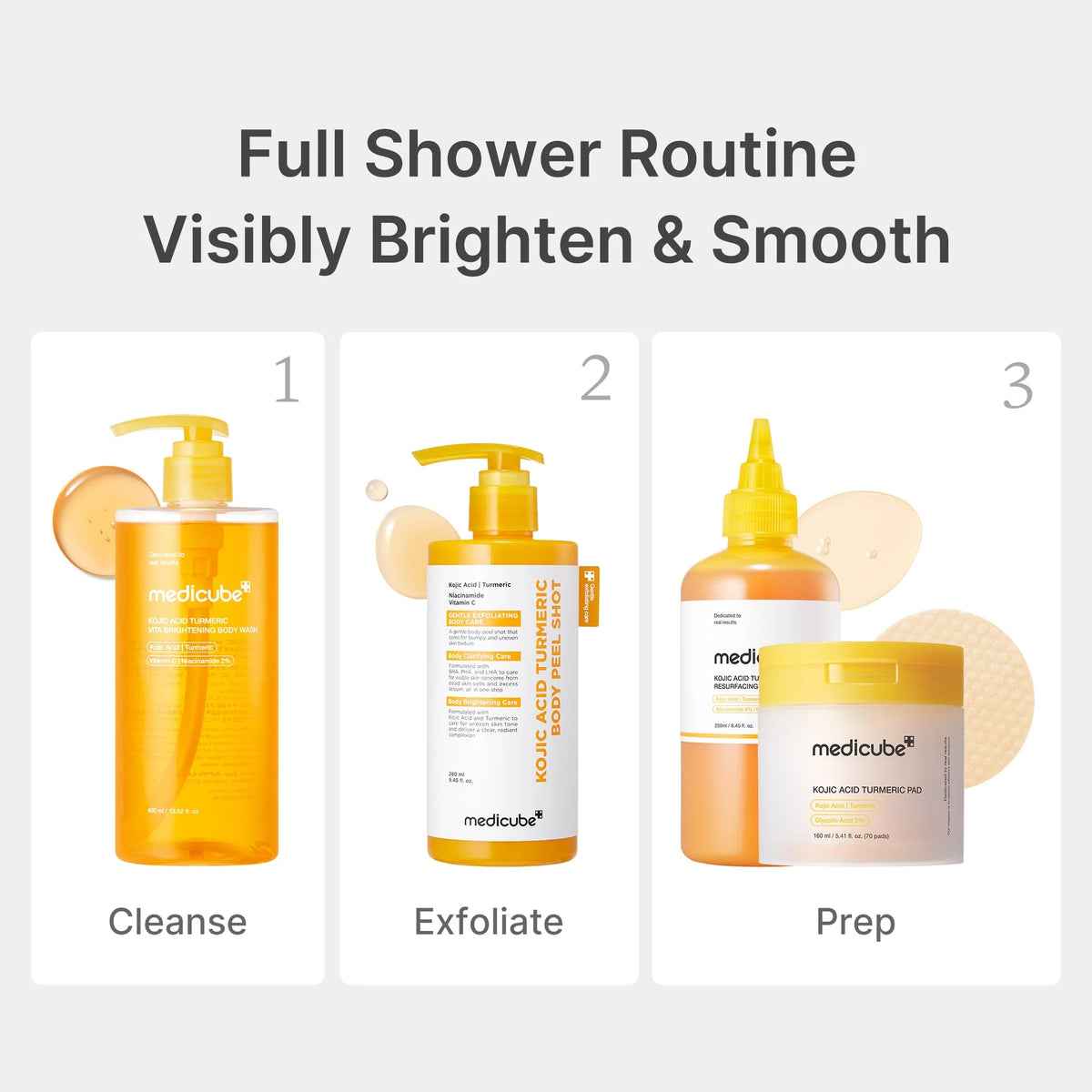 MEDICUBE - Kojic Acid Turmeric Body Wash 400ml | Jabón Corporal Iluminador