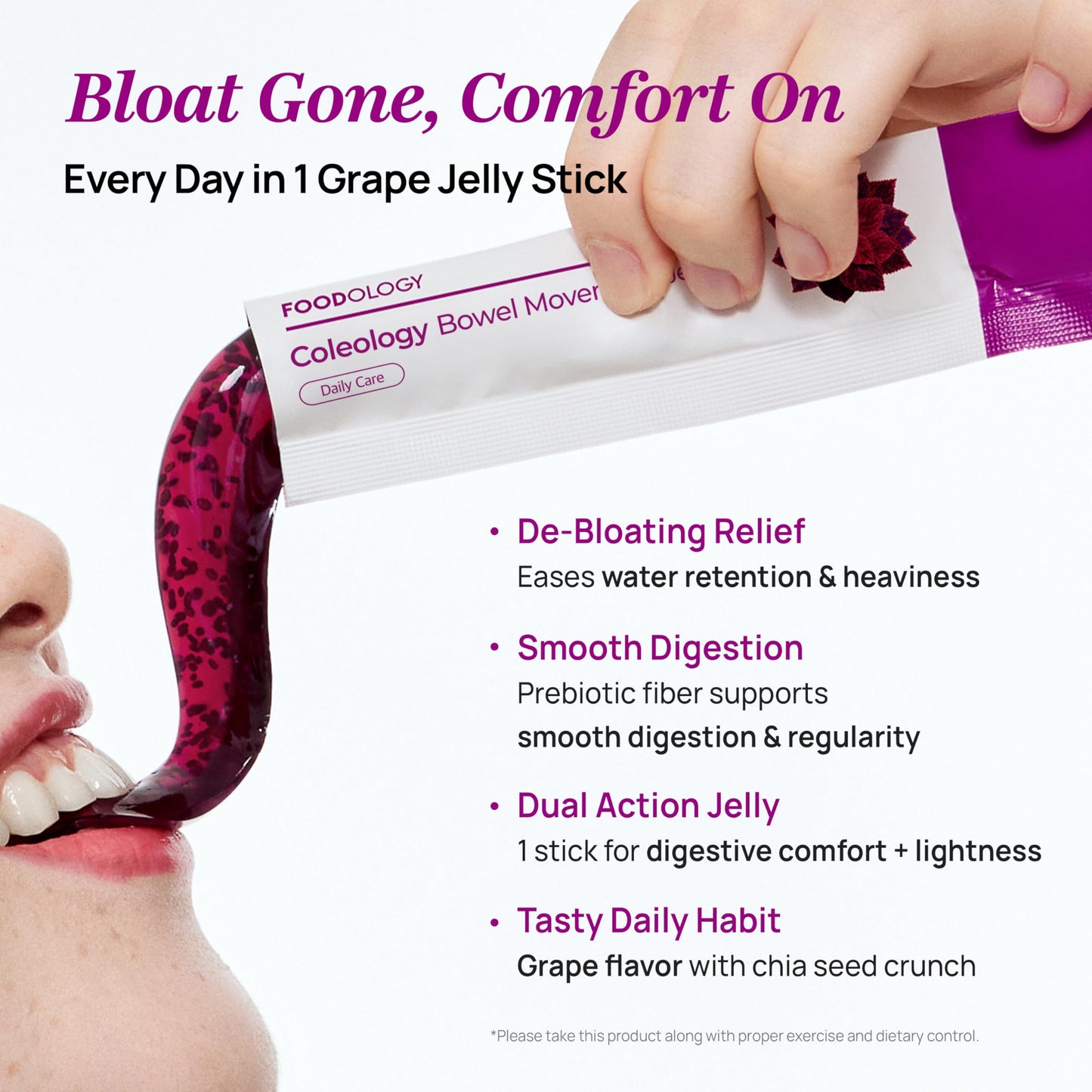 FOODOLOGY - Coleology Bowel Movement Jelly | Jelly para Bienestar Digestivo | 10 Pouches