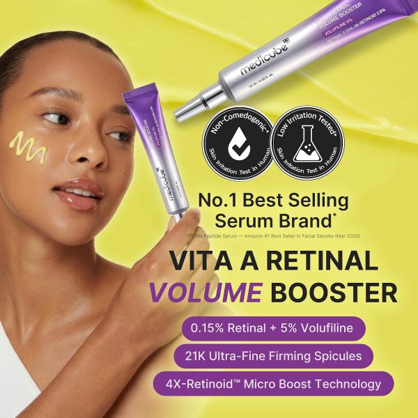 MEDICUBE - Vita A Retinal Volume Booster | Sérum Reafirmante con Retinal y Volufiline | 15 ml