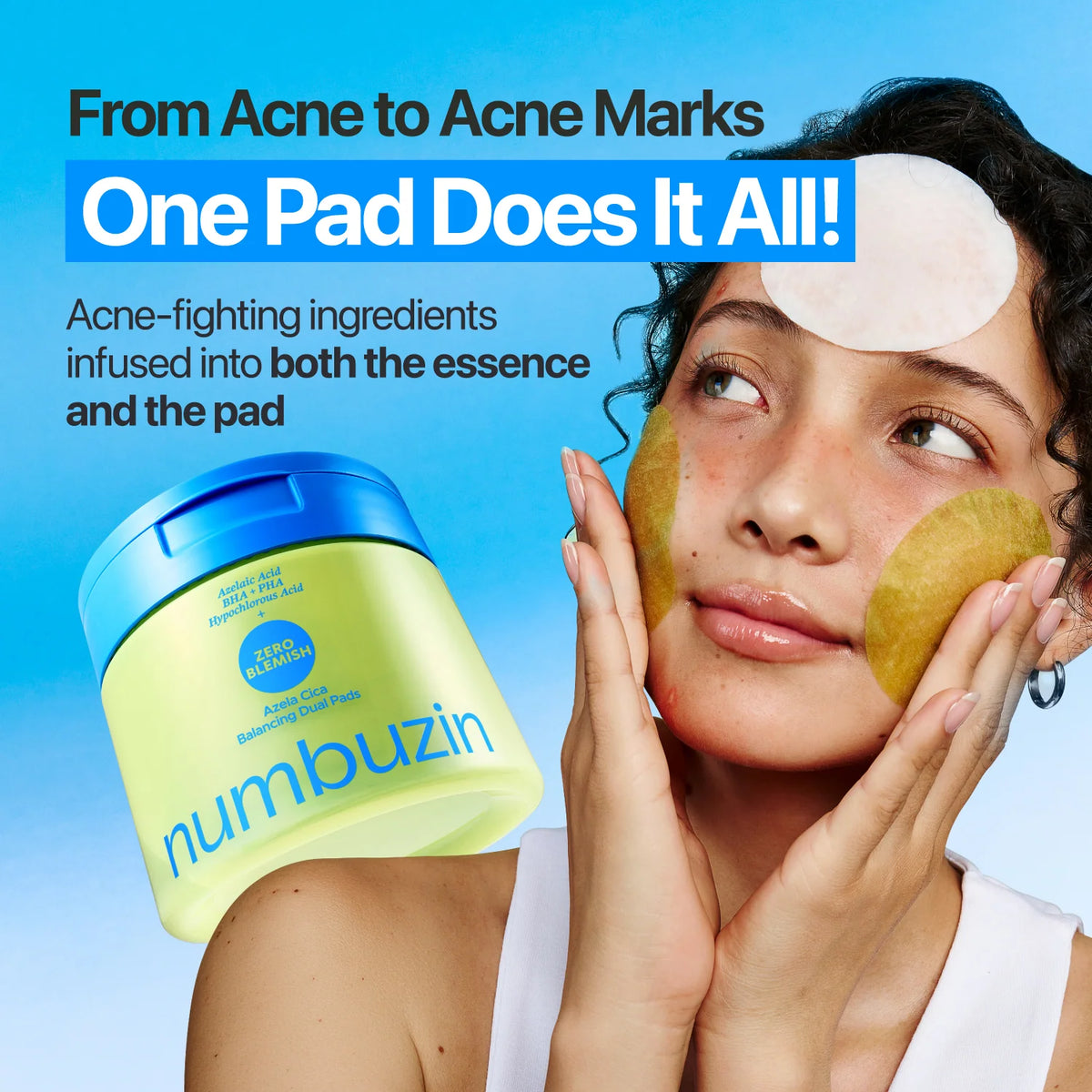 NUMBUZIN - Zero Blemish Azela Cica Balancing Dual Pads 210ml (60Pads)