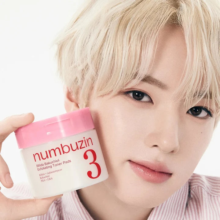 NUMBUZIN - No.3 Bifida Bakuchiol Exfoliating Toner Pads 70ea | Pads Exfoliantes Coreanos para Poros y Textura