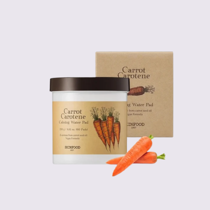 SKINFOOD - Carrot Carotene Calming Water Toner Pads 60 Pads | Pads Calmantes Coreanos con Zanahoria