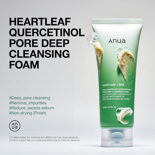 ANUA - Limpiador Espumoso HEARTLEAF QUERCETINOL PORE DEEP, 150ml