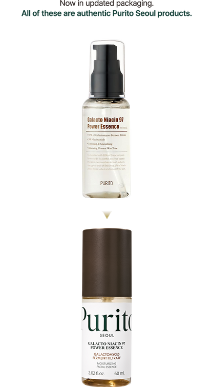 PURITO - Galacto Niacin 97 Power Essence 60ml | Esencia Coreana Iluminadora con Galactomyces y Niacinamida