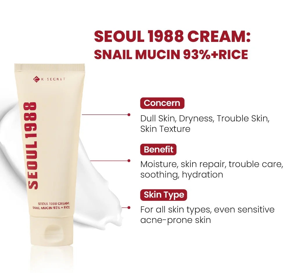 KSECRET - Cream : Snail Mucin 93% + Rice