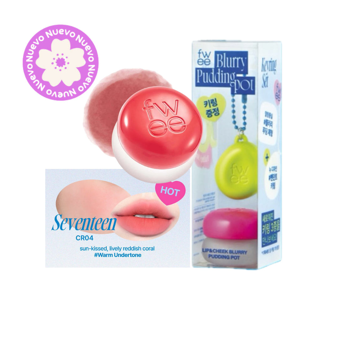 FWEE - Lip&Cheek Blurry Pudding Pot CR04 Seventeen 5g + KEYRING