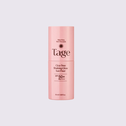 TAGE - CICA-TREE Shaking Glow Sun Fixer SPF50+ PA++++ 50ml | Protector Solar en Bruma con Glow y Fijador de Maquillaje