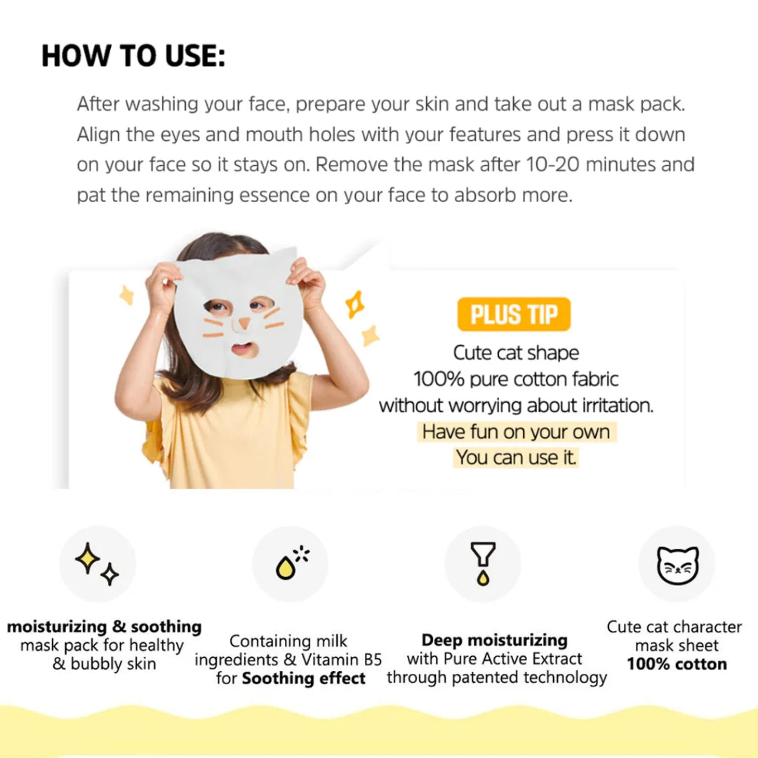 ATOPALM - Kids Wild Kitty Mask Pack | Mascarilla Facial Infantil Coreana Hidratante