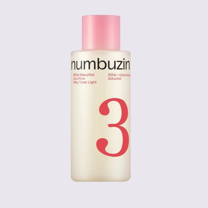 NUMBUZIN - No.3 Bifida Bakuchiol Zero Pore Milky Toner Light 200ml | Tónico Coreano para Poros y Textura