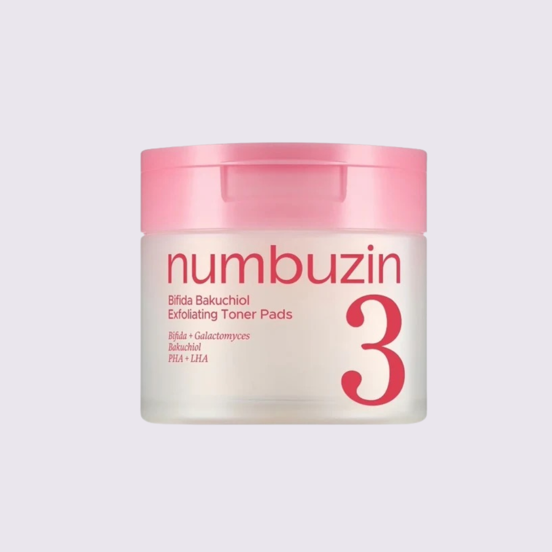 NUMBUZIN - No.3 Bifida Bakuchiol Exfoliating Toner Pads 70ea | Pads Exfoliantes Coreanos para Poros y Textura