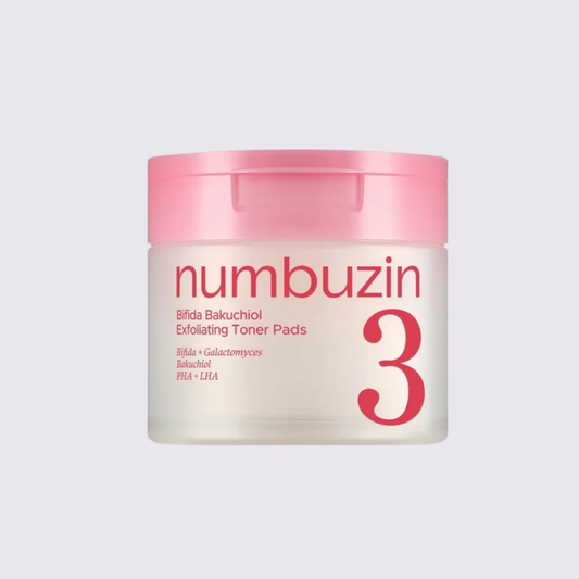 NUMBUZIN - No.3 Bifida Bakuchiol Exfoliating Toner Pads 70ea | Pads Exfoliantes Coreanos para Poros y Textura