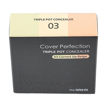 THE SAEM - Cover Perfection Triple Pot Concealer 03 Correct Up Beige