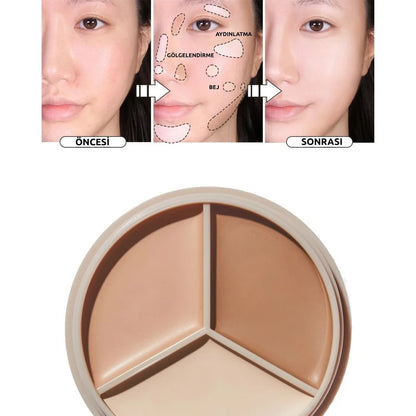 THE SAEM - Cover Perfection Triple Pot Concealer 02 Contour Beige