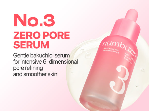 NUMBUZIN - No.3 Bifida Bakuchiol Zero Pore Serum 30ml | Sérum Coreano para Poros y Textura