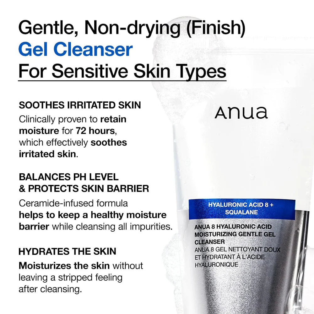 ANUA - 8 HYALURONIC ACID MOISTURIZING GENTLE GEL CLEANSER 150ml