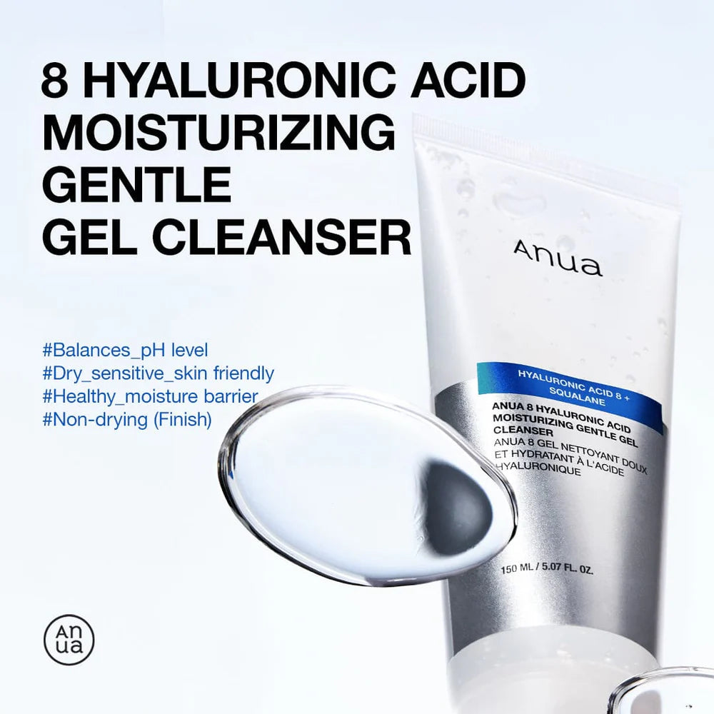 ANUA - 8 HYALURONIC ACID MOISTURIZING GENTLE GEL CLEANSER 150ml