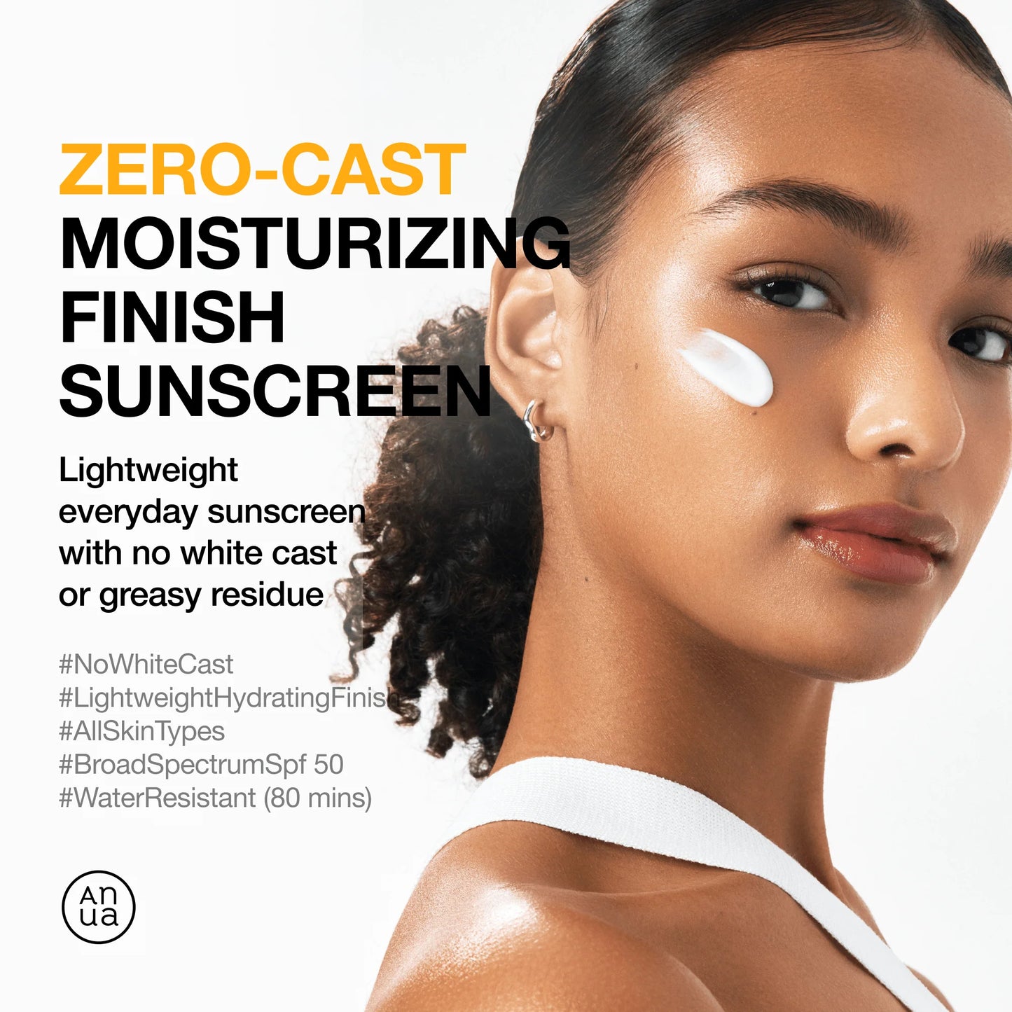 ANUA - ZERO-CAST MOISTURIZING FINISH SUNSCREEN SPF50 PA++++ , 50ml