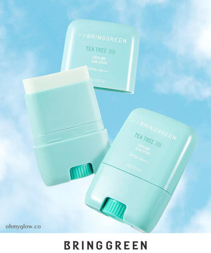 BRINGGREEN - Tea Tree Cica Cooling Sun Stick + Refill, SPF 50+ PA++++