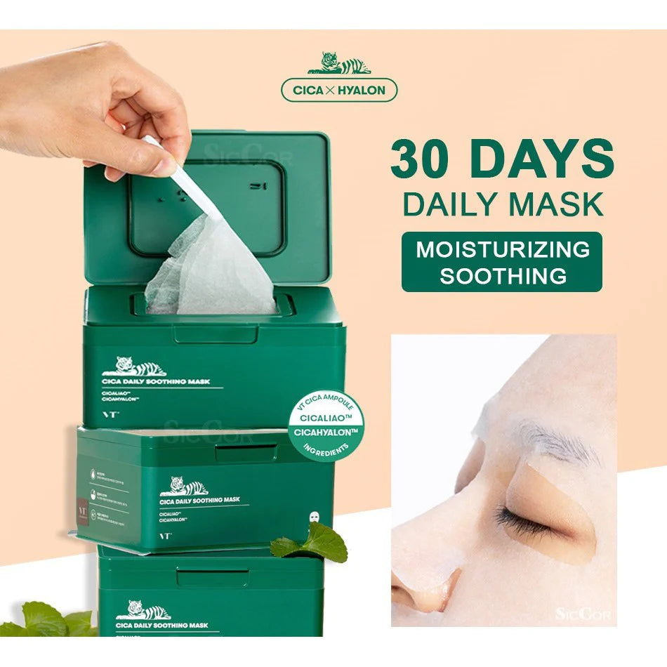 VT COSMETICS - CICA DAILY SOOTHING MASK, 30 pzas