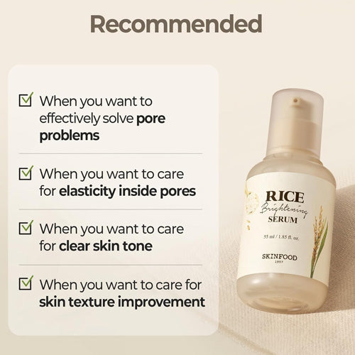 SKINFOOD - Rice Brightening Serum 55ml | Sérum Coreano Iluminador con Arroz
