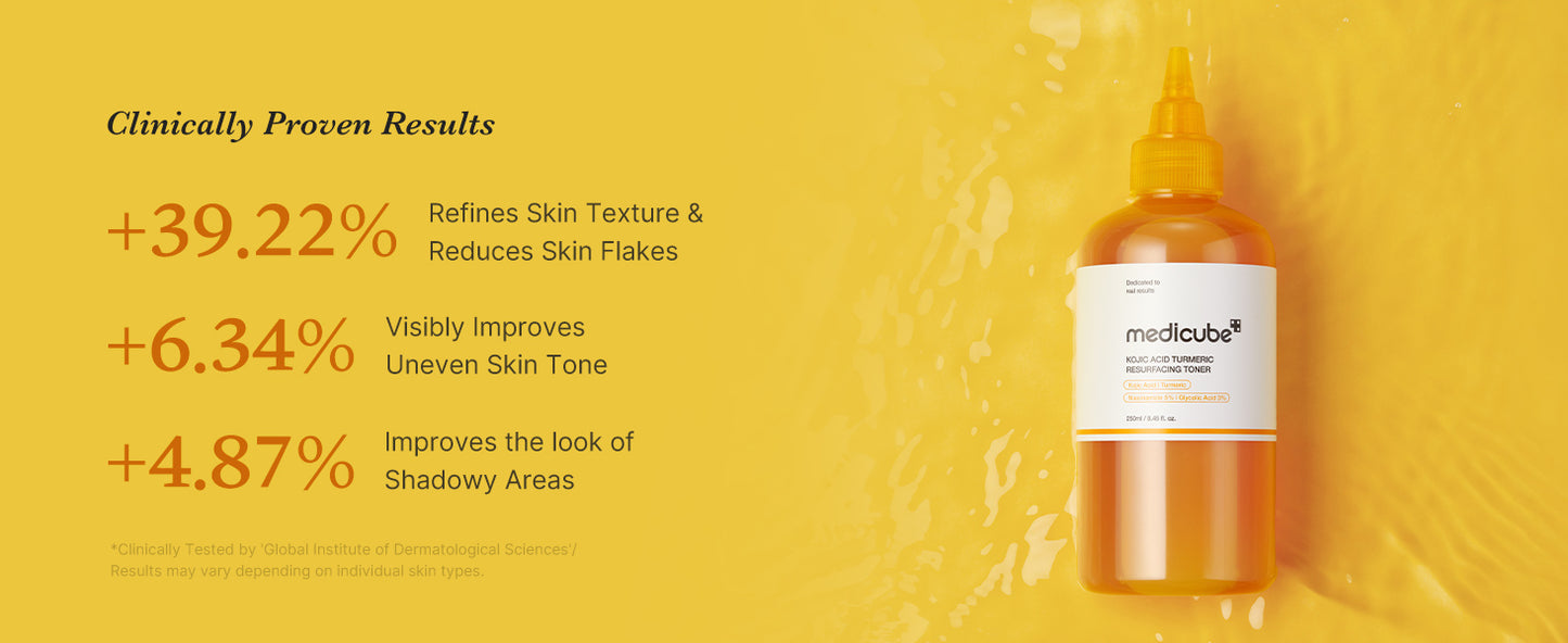 MEDICUBE - KOJIC ACID TURMERIC RESURFACING TONER 250ML