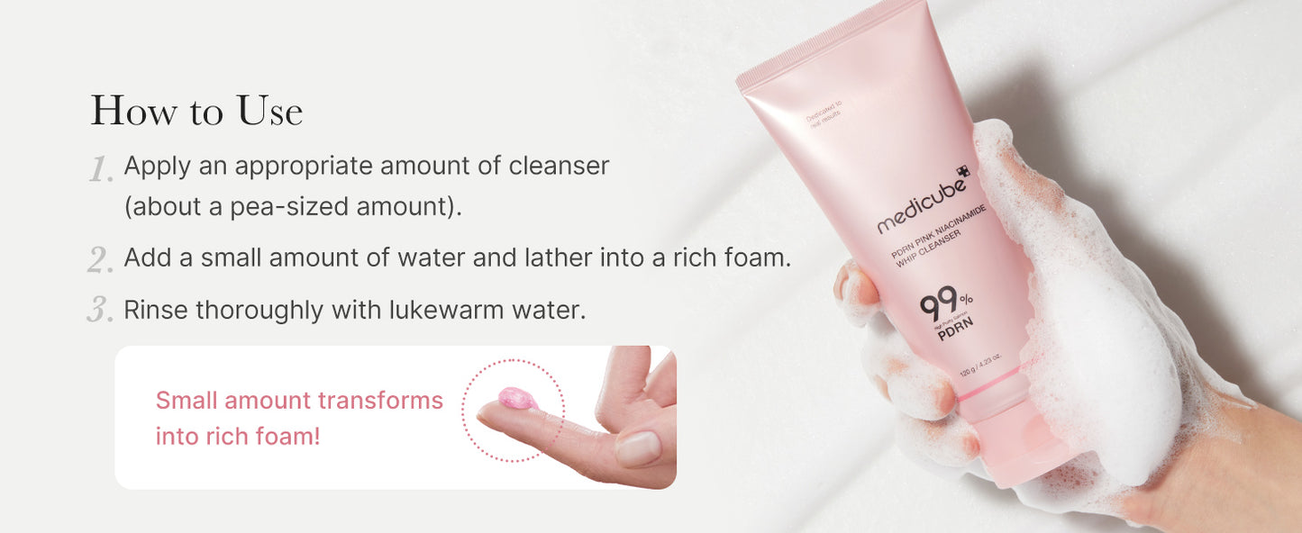 MEDICUBE - PDRN PINK NIACINEAMIDE WHIP CLEANSER 120g