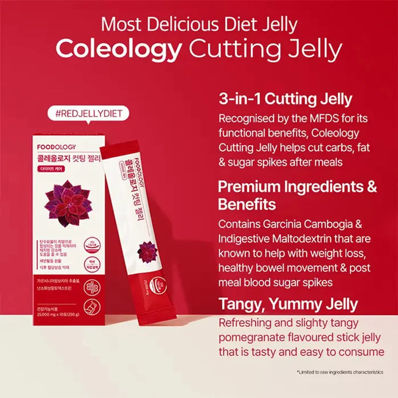 FOODOLOGY - Coleology Cutting Jelly | Pomegranate | 10 Pouches