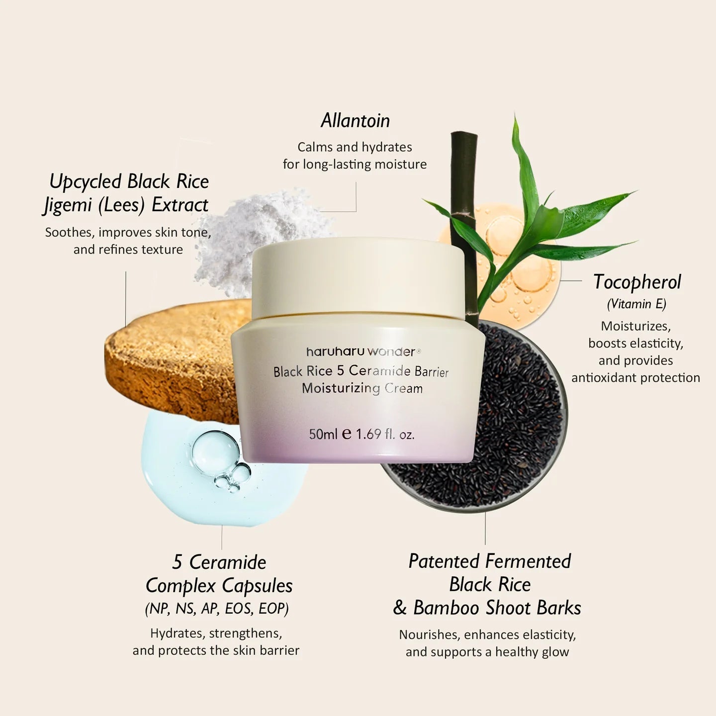 HARUHARU - Black Rice 5 Ceramide Barrier Moisturizing Cream 50ml