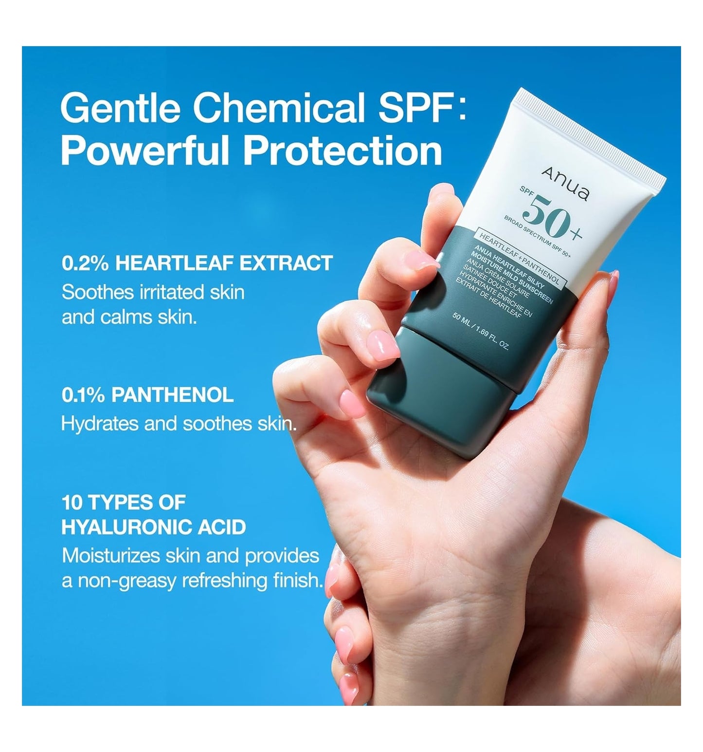 ANUA - Protector Solar Humectante HEARTLEAF SILKY SPF50+ PA++++ 50ml