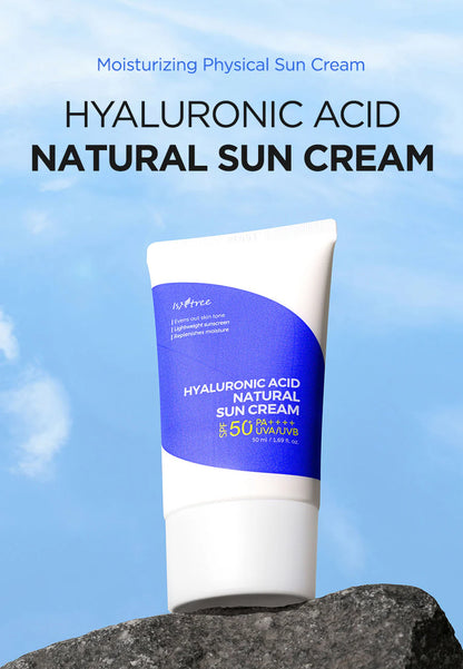 ISNTREE - HYALURONIC ACID NATURAL SUN CREAM SPF50+ PA++++,  50ml