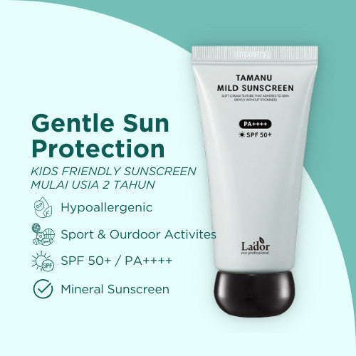 LADOR - Tamanu Mild Sunscreen SPF50+ PA++++ 50ml | Protector Solar Coreano Hidratante