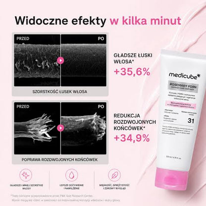 MEDICUBE - Rosemary PDRN Damage Care Hair Mask 200ml | Mascarilla Capilar Reparadora Coreana
