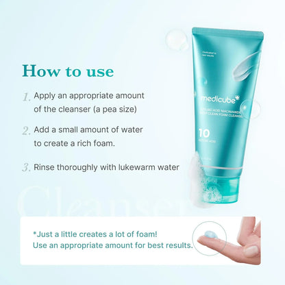 MEDICUBE - Azelaic Acid Capsule Cleansing Foam 120g | Limpiador Coreano para Poros y Sebo