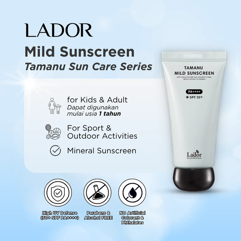 LADOR - Tamanu Mild Sunscreen SPF50+ PA++++ 50ml | Protector Solar Coreano Hidratante