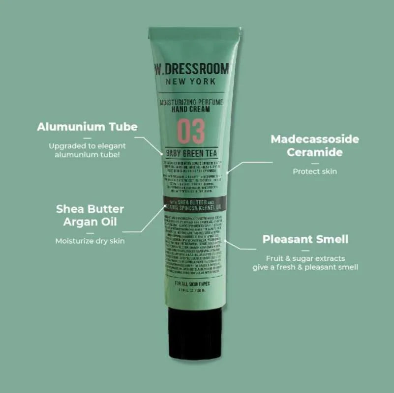 W.DRESSROOM - Moisturizing Perfume Hand Cream No.03 Baby Green Tea, 50ml