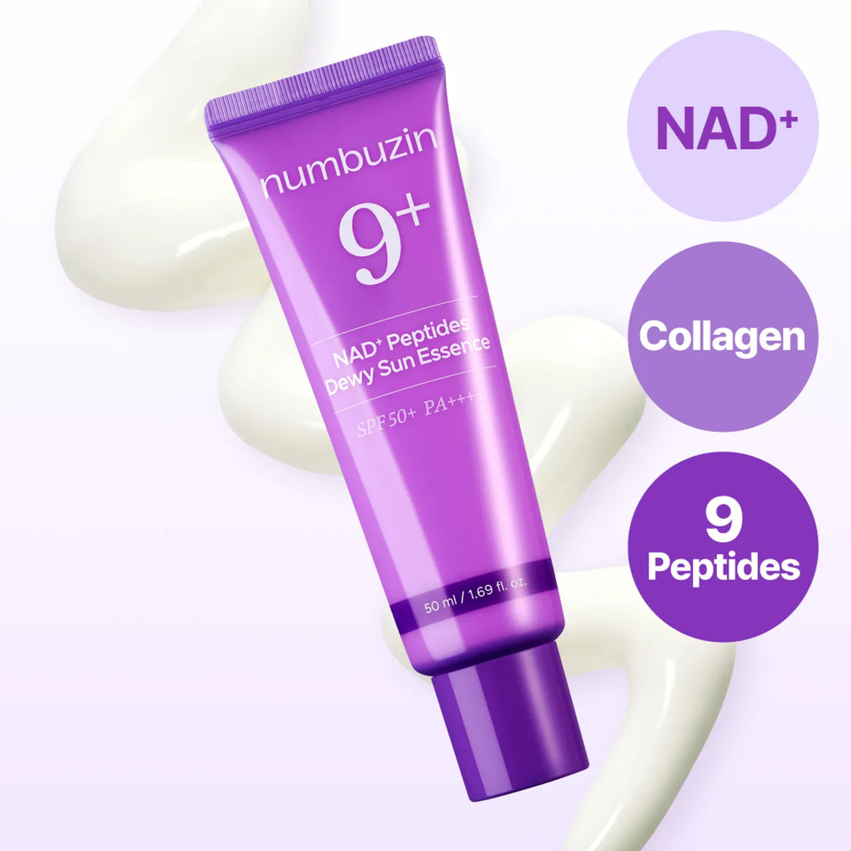 NUMBUZIN - No.9 NAD+ 9 Peptides Dewy Sun Essence SPF50+ PA++++