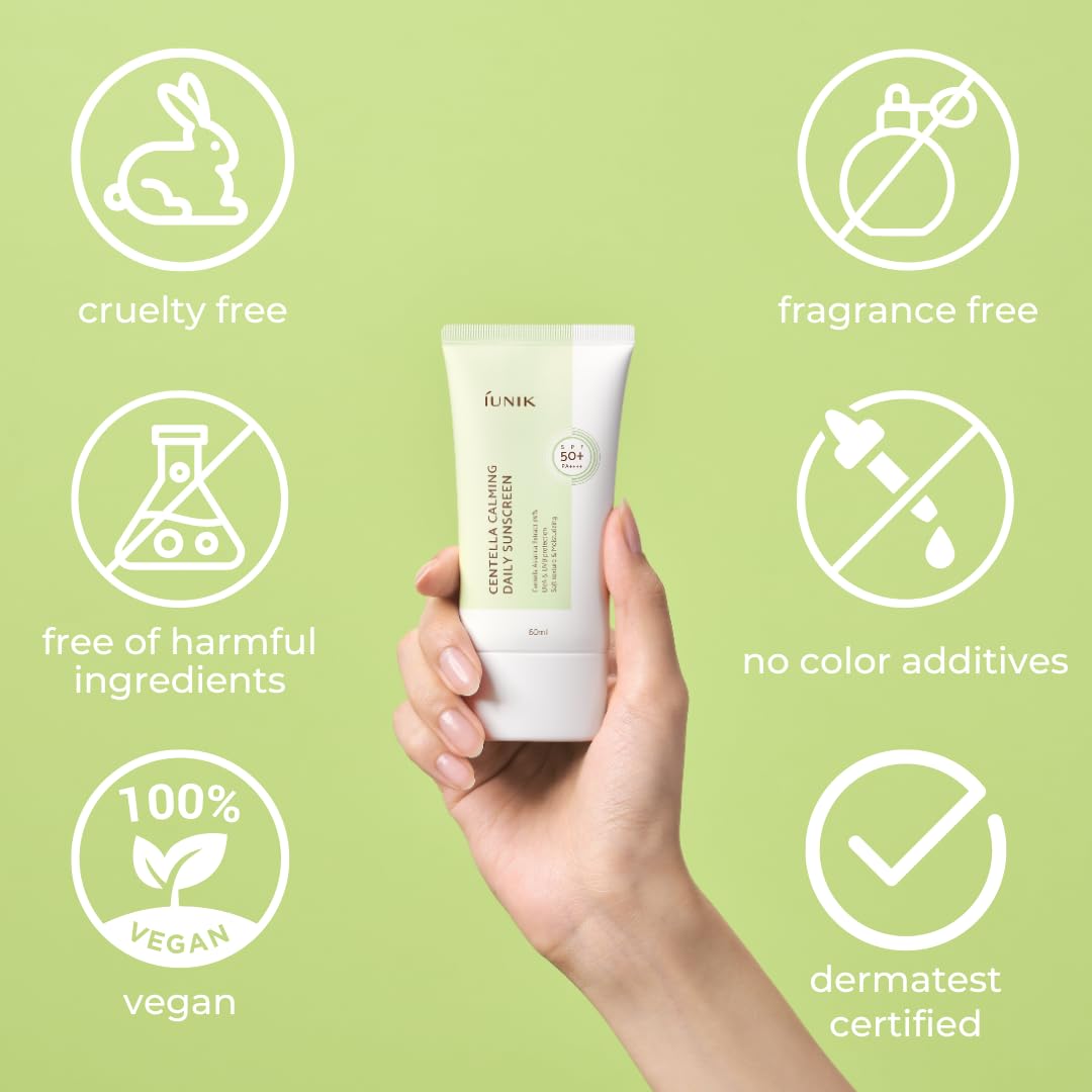 iUNIK - Centella Calming Daily Sunscreen SPF50+ PA++++ 60ml | Protector Solar Coreano para Piel Sensible