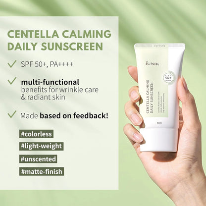 iUNIK - Centella Calming Daily Sunscreen SPF50+ PA++++ 60ml | Protector Solar Coreano para Piel Sensible