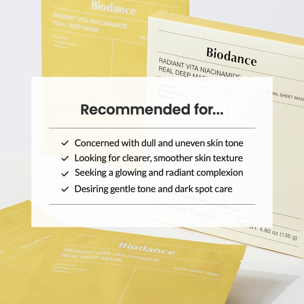 BIODANCE - Radiant Vita Niacinamide Real Deep Mask, 1 pieza