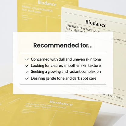 BIODANCE - Radiant Vita Niacinamide Real Deep Mask, 1 pieza