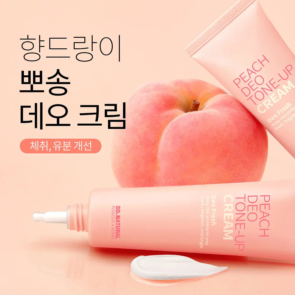 SO NATURAL - Powderforum Peach Deo Tone-Up Cream | Desodorante en Crema con Efecto Tone-Up | 50ml