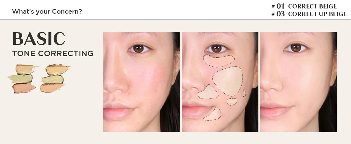 THE SAEM - Cover Perfection Triple Pot Concealer 01 Correct Beige