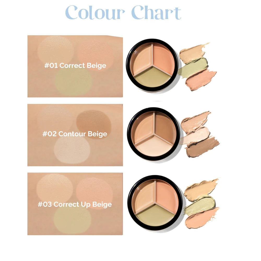 THE SAEM - Cover Perfection Triple Pot Concealer 01 Correct Beige